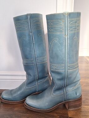 RARE Blue Frye Campus Stitching Horse Boots, Ladies Size 8